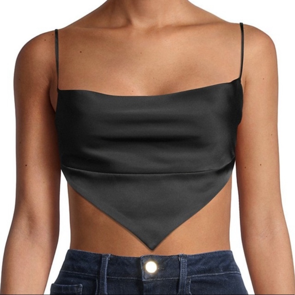 Weworewhat Handkerchief Top Black Size M